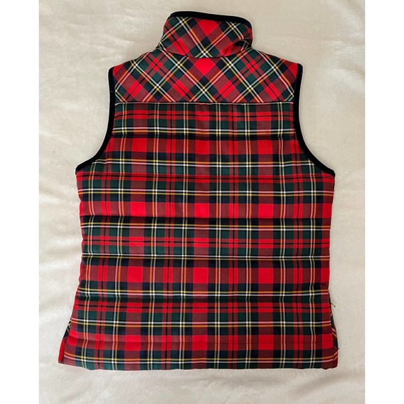 JCREW Mountain Christmas Tartan Puffer Vest Red/Green/Mult Size S - Picture 2 of 9